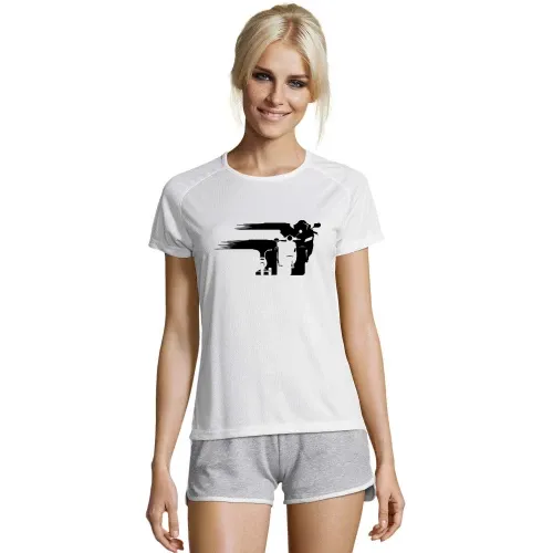 Motorrad Evolution schweif Front Frauen T-Shirt