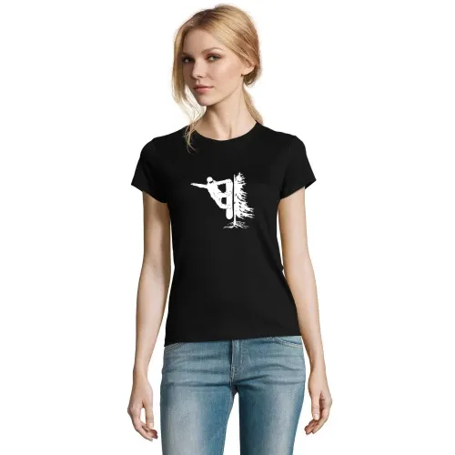 Snowboarder Off Piste Baum Snowboarden Boarder T-Shirt Frauen Imperial
