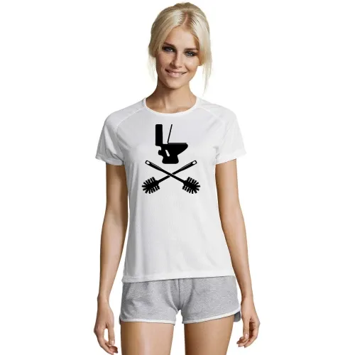 Toilette mit Klobürste Frauen T-Shirt