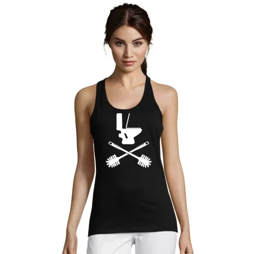 Toilette mit Klobürste Frauen T-Shirt