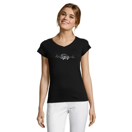 Trabi Herzschlag - DDR Fahrzeug Ossi Pappe Puls Frauen T-Shirt