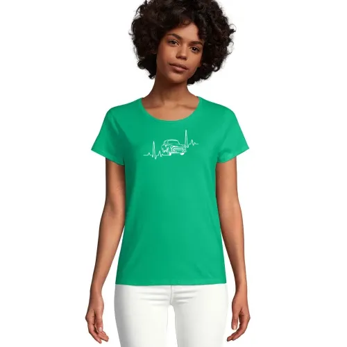Trabi Herzschlag DDR Fahrzeug Ostdeutschland Ossi Frauen T-Shirt