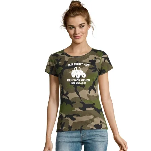 Traktor Nicht Auf Den Sack Gehen Du Sollst! Spruch T-Shirt Frauen Camo
