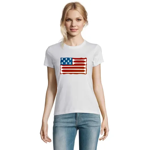 USA Fahne aus Knochen Skull T-Shirt