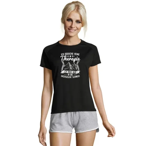 Wandern Sächsische Schweiz Berge Wanderer Therapie Frauen T-Shirt