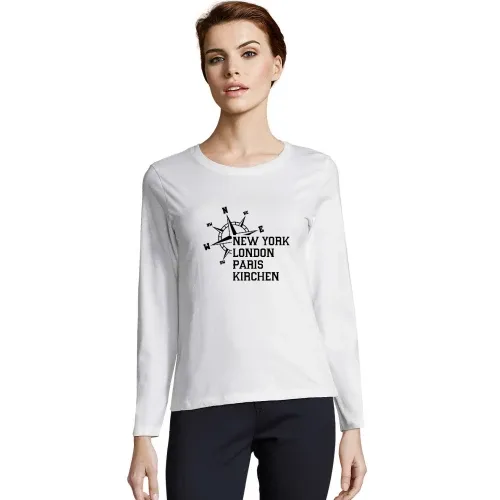 Weltstadt Kirchen T-Shirt Frauen Imperial LSL