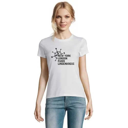 Weltstadt Lindenkreuz T-Shirt Frauen Imperial