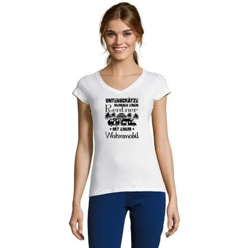 Wohnmobil Opa Rentner Camper Wohnwagen Womo Wowa T-Shirt Frauen Moon