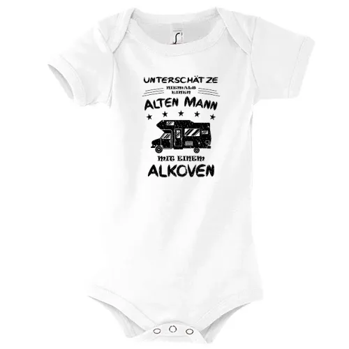 Alkoven Wohnmobil Womo Camping Rentner Spruch Body Kinder Bambino