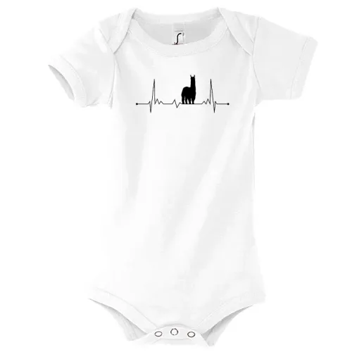 Alpaka Herzschlag EKG Symbol Alpaca Heartbeat Body