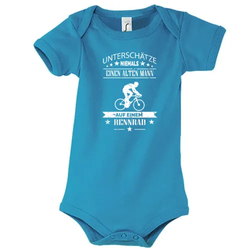 Alter Mann auf Rennrad Fahrrad Rentner Spruch Kinder Body