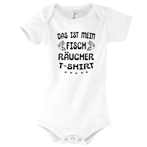 Angeln Fisch Räuchern Räucherfisch Smoker Geschenk Body Kinder Bambino