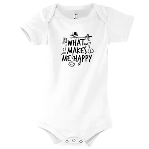 Angeln Makes Me Happy Fischen Fisch Fishing Angler Body Kinder Bambino