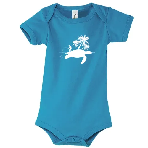 Angler Angeln Schildkröte Insel Fishing Geschenk Body Kinder Bambino