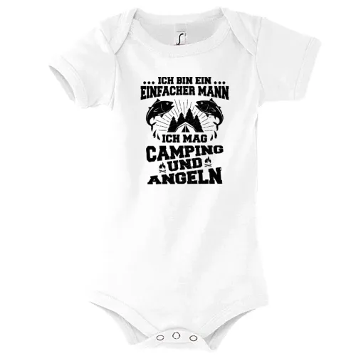 Angler Camping Camper Angeln Einfacher Mann Spruch Body Kinder Bambino
