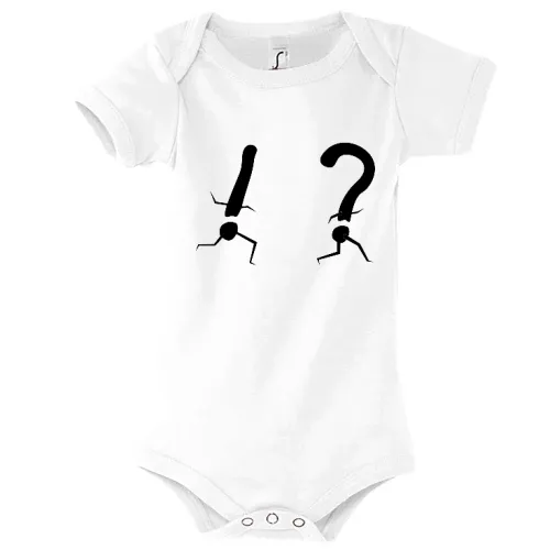 Ausrufezeichen jagt Fragezeichen Kinder Body