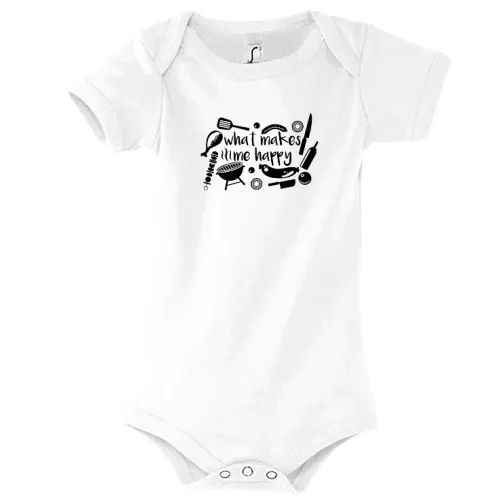 BBQ Makes Me Happy - Grillmeister Grillen Geschenk Body Kinder Bambino