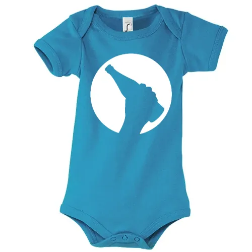 Biermond mit einer Bierflasche in der Hand Kinder Body