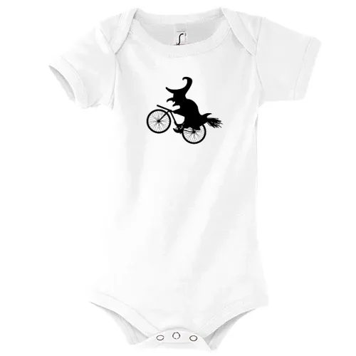 Biker Hexe Halloween Fahrrad mit Besen Radtour Body Kinder Bambino
