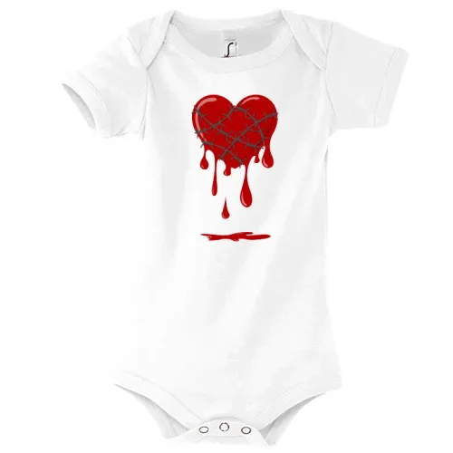 blutendes Herz Stacheldraht Kinder Body