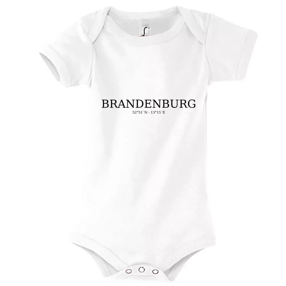 Strampler Kinder Body mit Aufdruck 'Brandenburg Koordinaten'