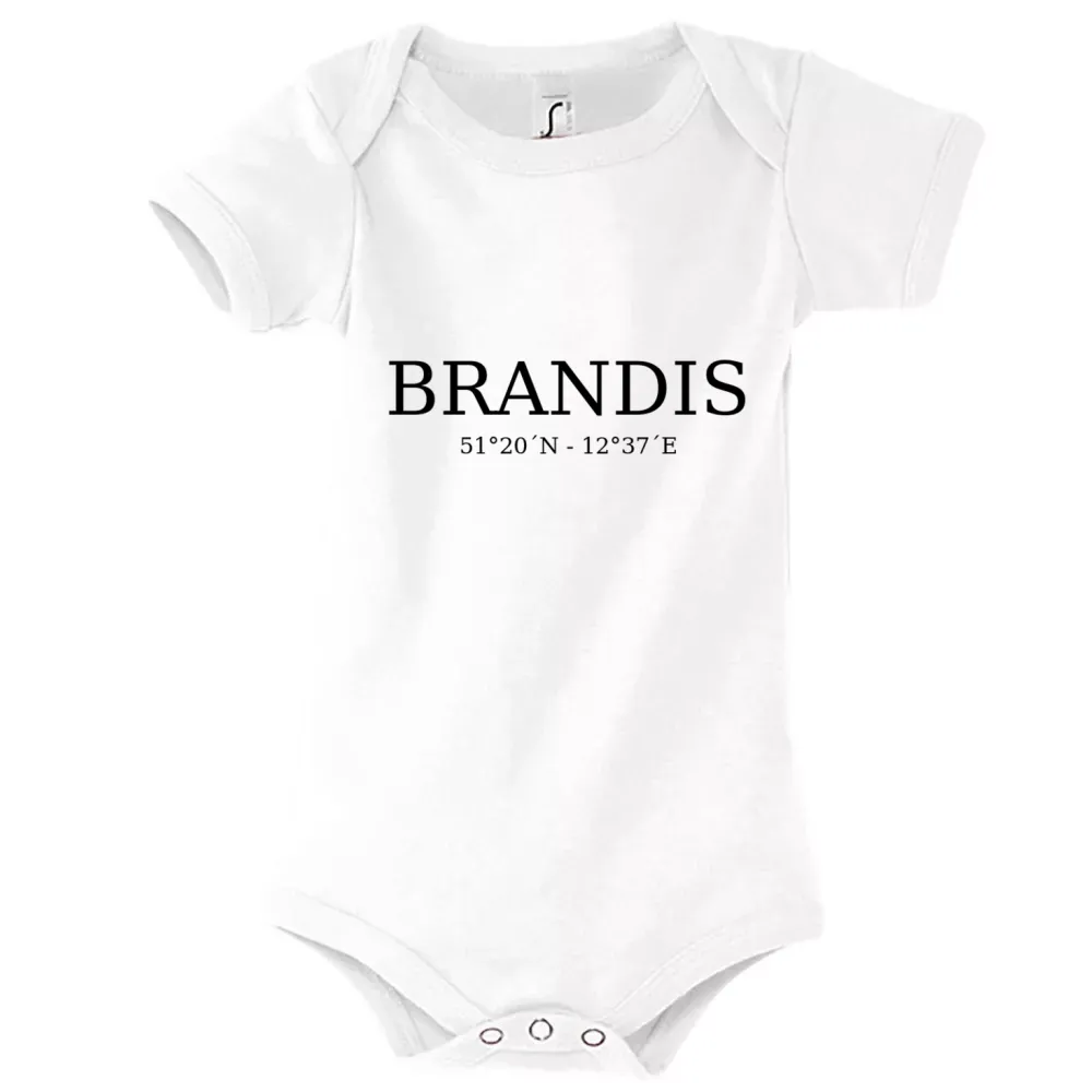 Strampler Kinder Body mit Aufdruck 'Brandis Koordinaten'