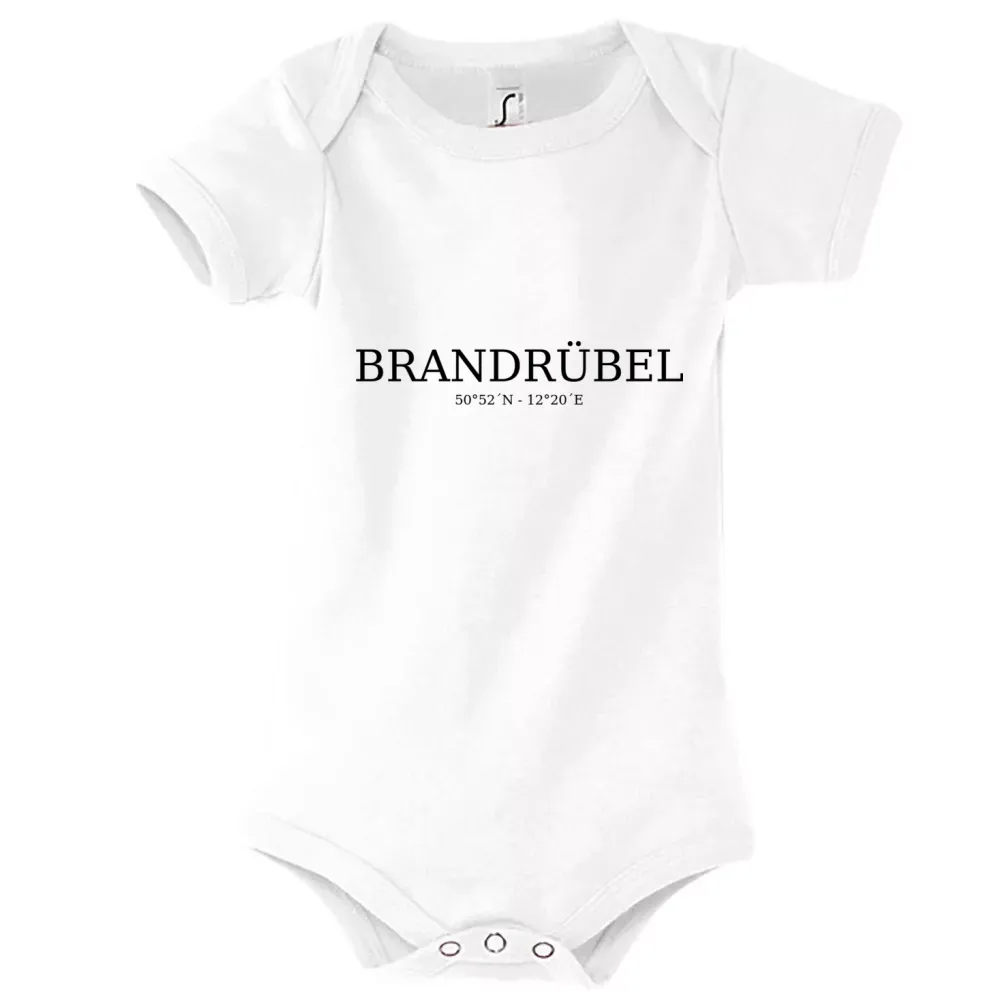 Strampler Kinder Body mit Aufdruck 'Brandrübel Koordinaten'