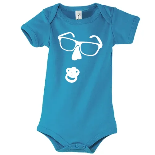 Brille mit Nase und Schnuller Kinder Body