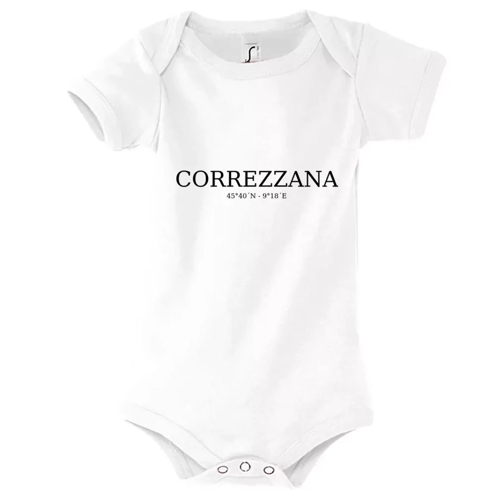 Strampler Kinder Body mit Aufdruck 'Correzzana Koordinaten'