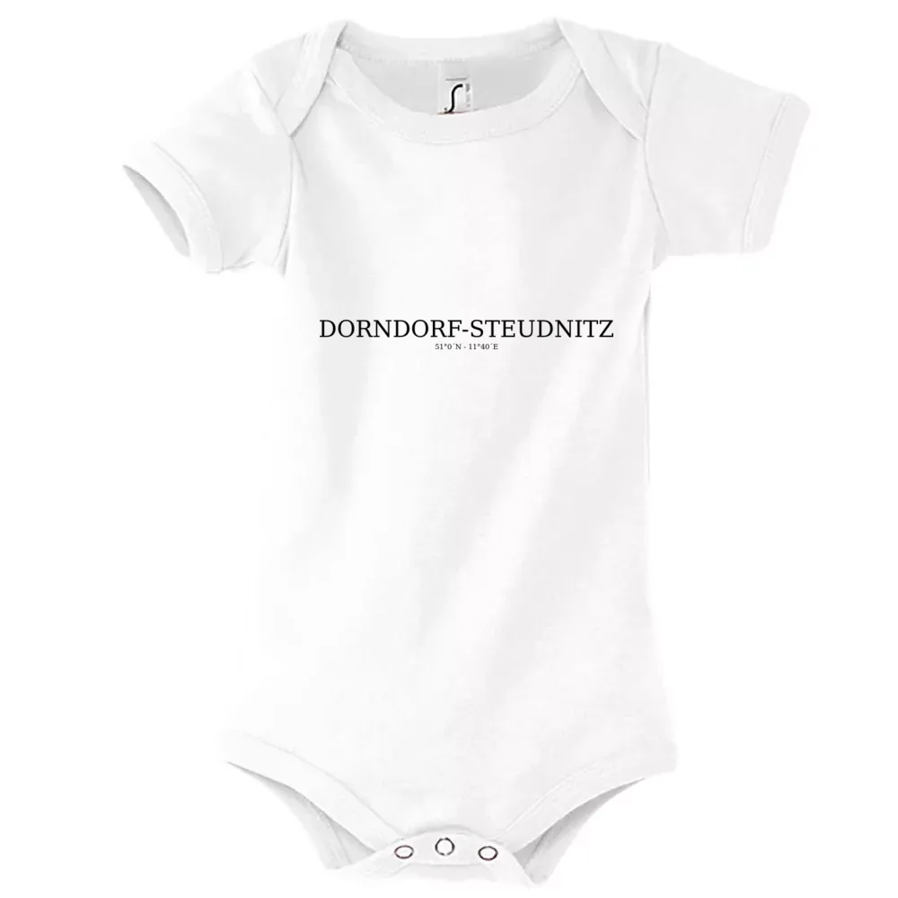 Strampler Kinder Body mit Aufdruck 'Dorndorf-steudnitz Koordinaten'