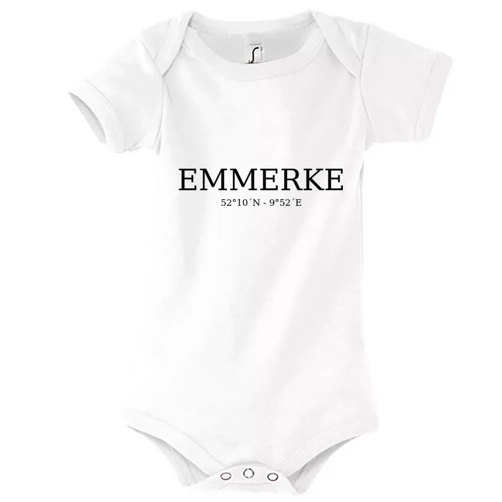 Strampler Kinder Body mit Aufdruck 'Emmerke Koordinaten'