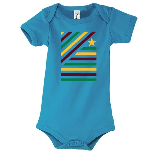 Farbspeil in diagonalen Streifen und Stern 2 Body Kinder Bambino