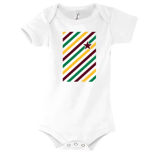 Farbspiel in diagonalen Streifen und Stern Body Kinder Bambino