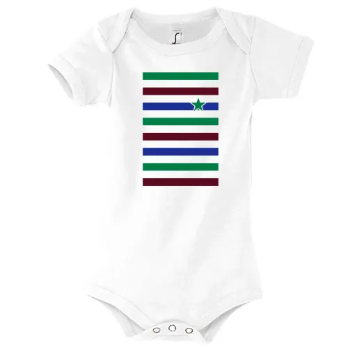 Farbspiel in Streifen und Stern Body