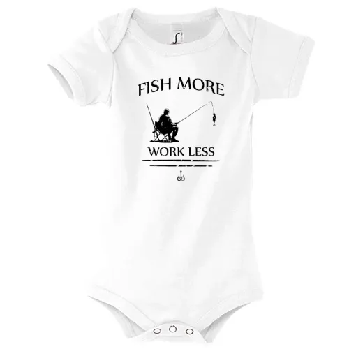 Fische Mehr Arbeite Weniger Angler Spruch Body Kinder Bambino