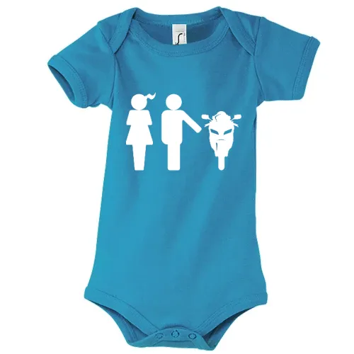 Frau Mann Motorrad Kinder Body Frau Mann Motorrad Body