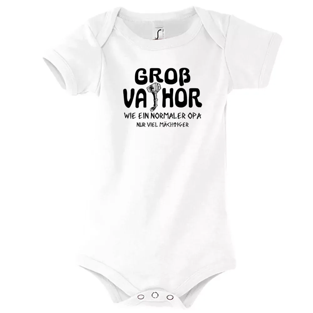 Strampler Kinder Body mit Aufdruck 'Großvater Mächtiger Opa Grossvater Vatertag Motiv'