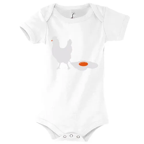 Hahn legt Spiegelei Kinder Body Hahn legt Spiegelei Body