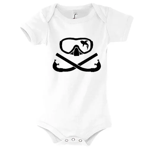 Hai in Taucherbrille mit gekreuzten Schnorchel Body Kinder Bambino