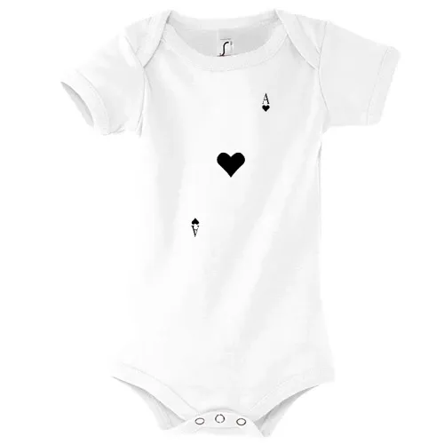 Herz Ass auf deiner Brust Body Kinder Bambino