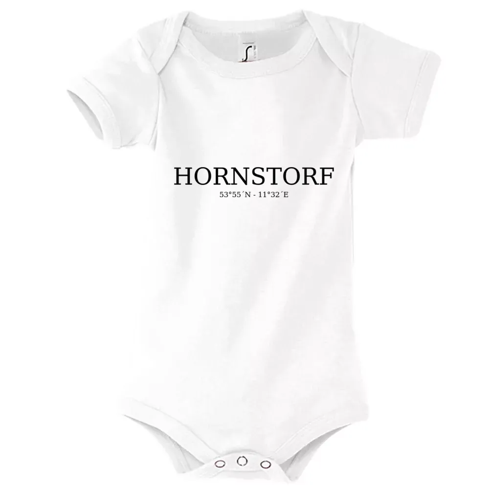 Strampler Kinder Body mit Aufdruck 'Hornstorf Koordinaten'