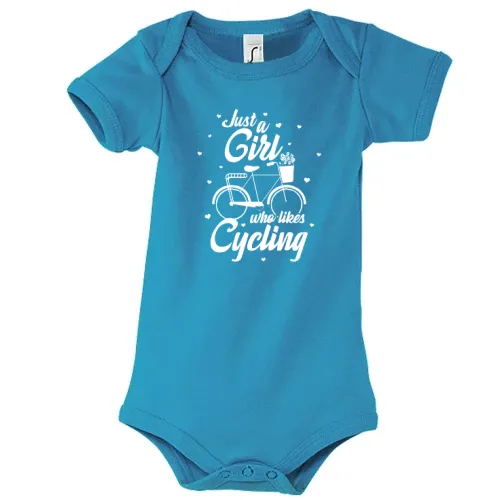 Just A Girl Who Likes Cycling Radfahrer Biker Body Kinder Bambino
