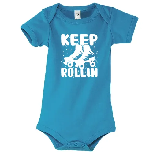 Keep Rollin Skaten Rollschuh Laufen Body Kinder Bambino