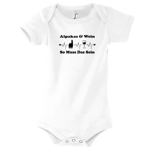 Lama Alpaka Spruch für Alpakazüchter Weintrinker Body Kinder Bambino