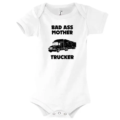 LKW Kraftfahrer Bad Ass Mother Trucker Spruch Body Kinder Bambino