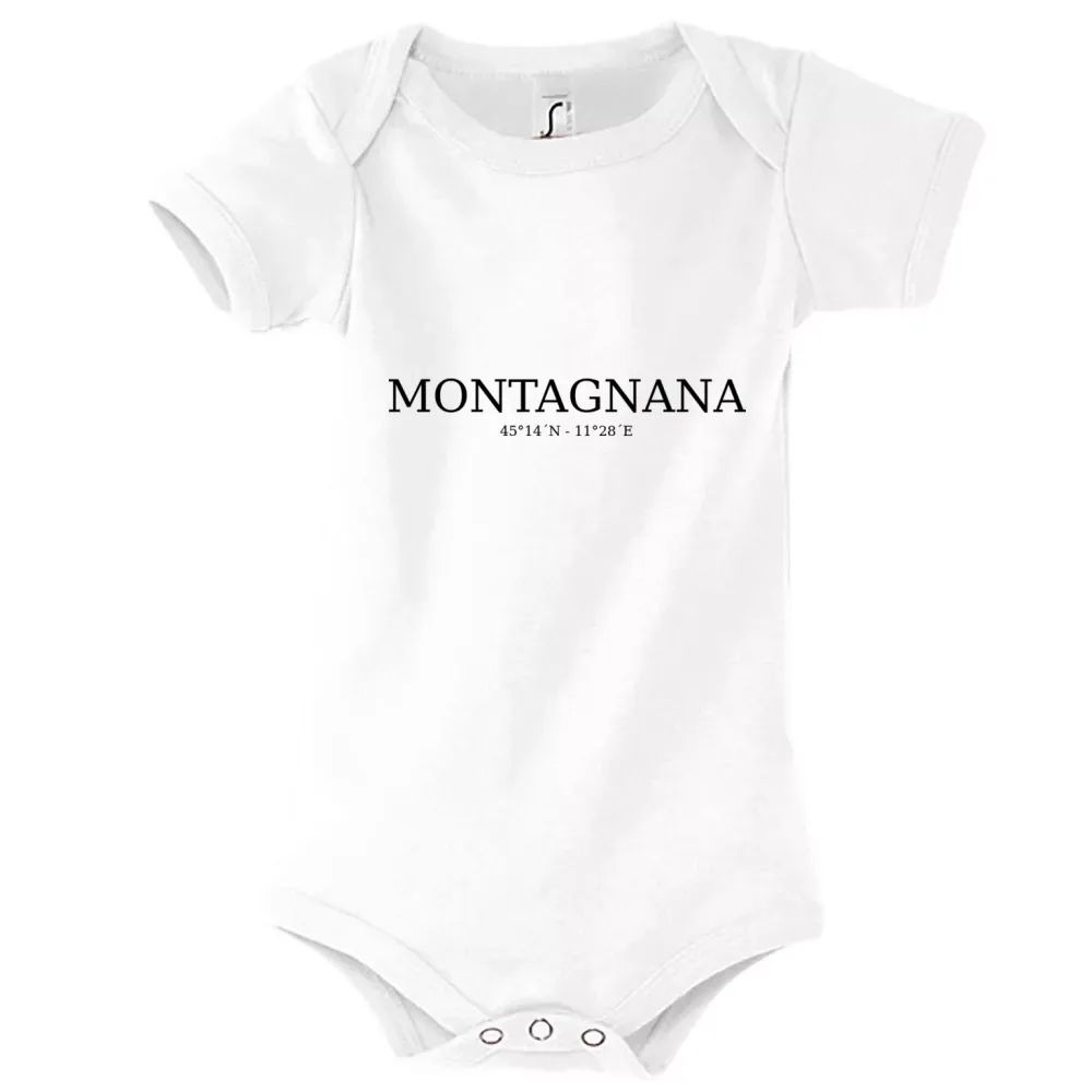 Strampler Kinder Body mit Aufdruck 'Montagnana Koordinaten'