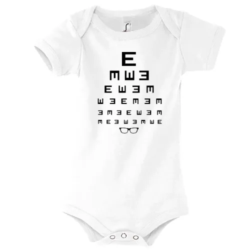 Sehtest mit Brille schwarz weiß Kinder Body