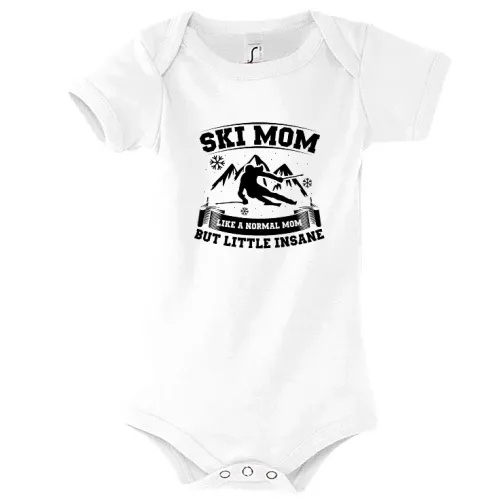 Ski Mom Little Insane Skifahrer Skifahren Body Kinder Bambino