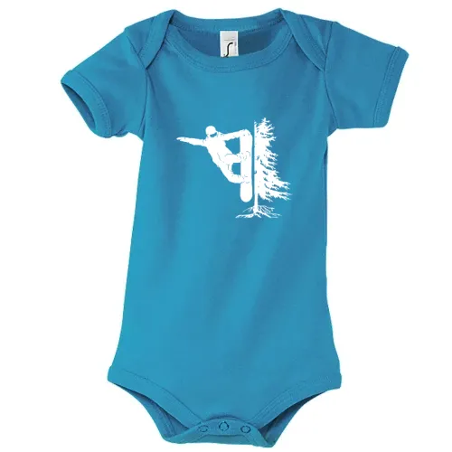 Snowboarder Off Piste Baum Snowboarden Boarder Body Kinder Bambino