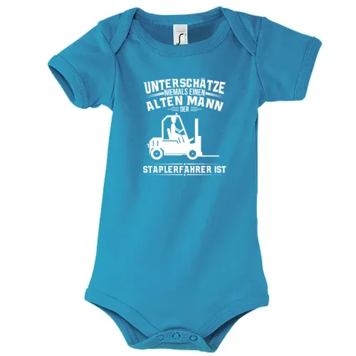 Staplerfahrer Gabelstapler Alter Mann Spruch Body Kinder Bambino